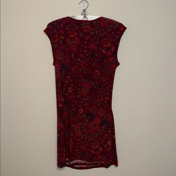 Ralph Lauren Burgundy Floral Ruched Dress - XL. R - Picture 3 of 5